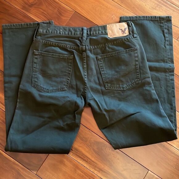 American Eagle Mens Original Straight Charcoal Jeans - 30 x 32 - Picture 2 of 3